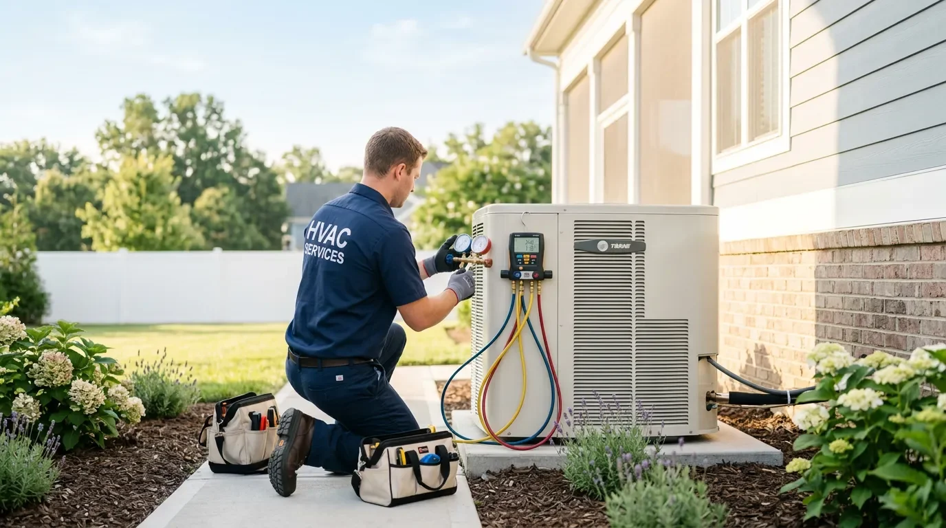 Technician performing a maintenance tune-up