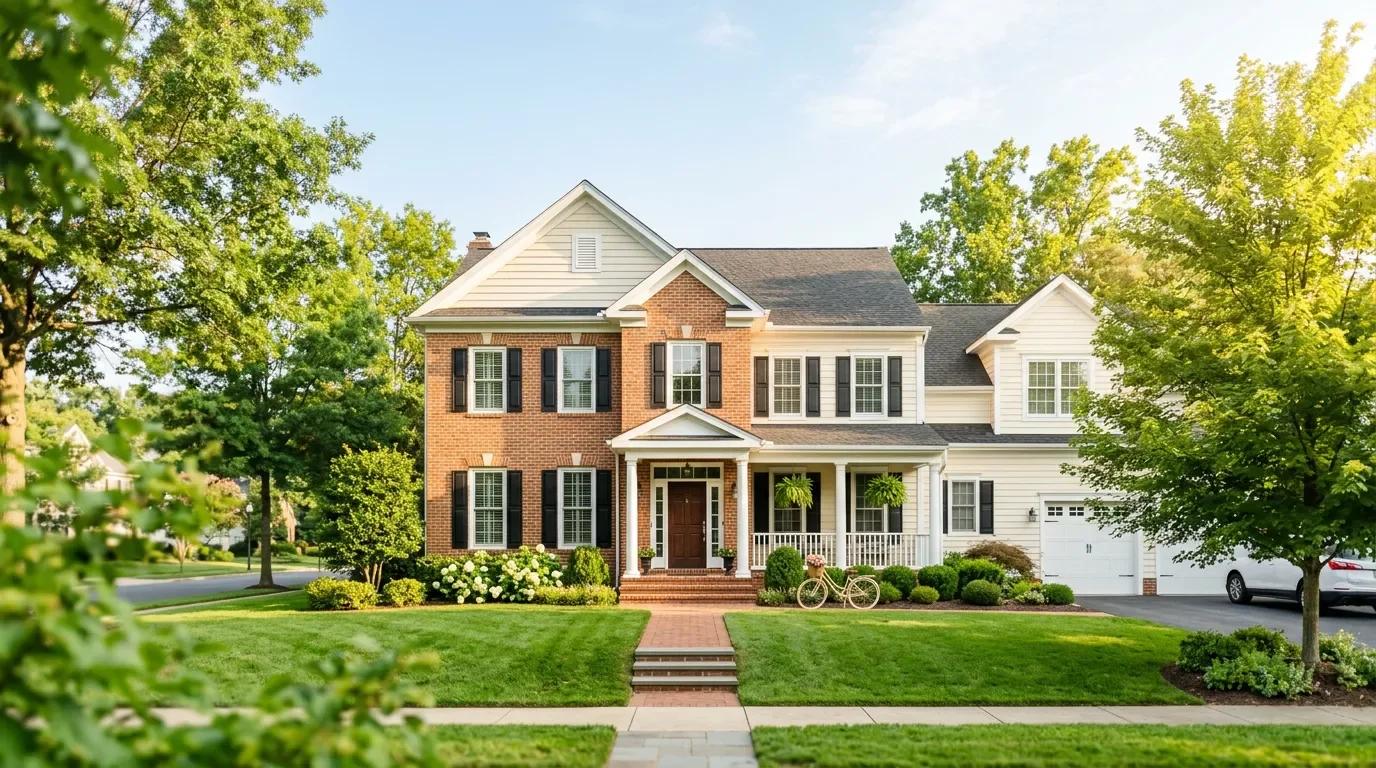 A bright Northern Virginia family home on a sunny morning