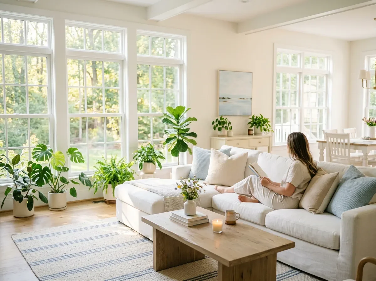 Bright living room with fresh, clean air