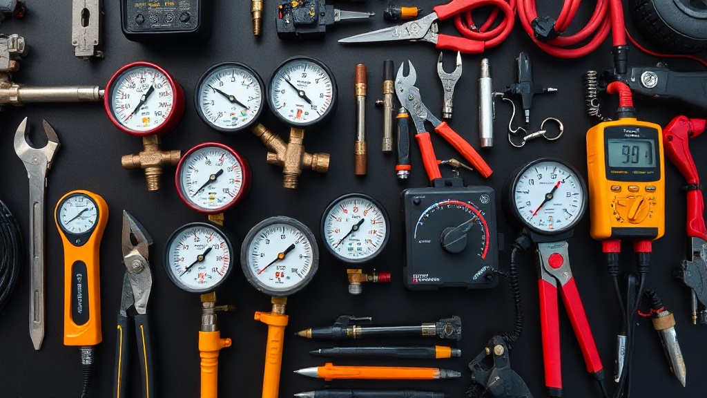 Professional HVAC maintenance tools and equipment